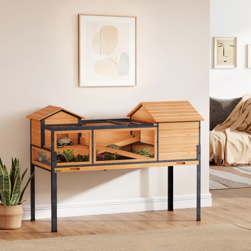 Pawhut wooden tortoise house - pawhut,