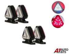 4x Short Triangle 12V 24V Side LED Red White Marker Lights Truck Trailer Chassis