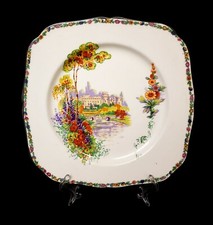 Vintage 1930s Hollinshead & Kirkham H&K Tunstall Square Salad Plate England