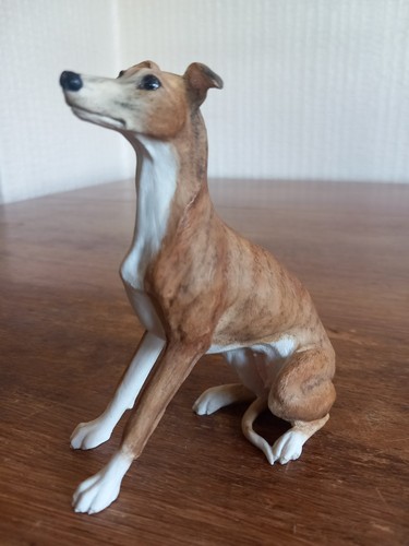 Ceramic female lurcher dog - ceramic,