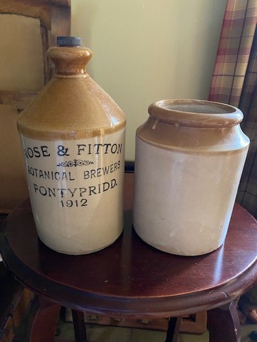 Pontypridd stoneware flagon - stoneware,