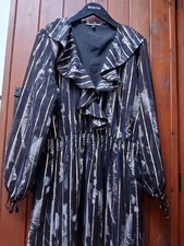 Biba Black & Gold Stripe Party Dress Size 18 - Stunning Vintage Vibes.