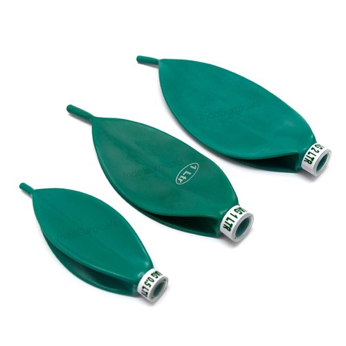 Rebreathing bags green - green, rubber