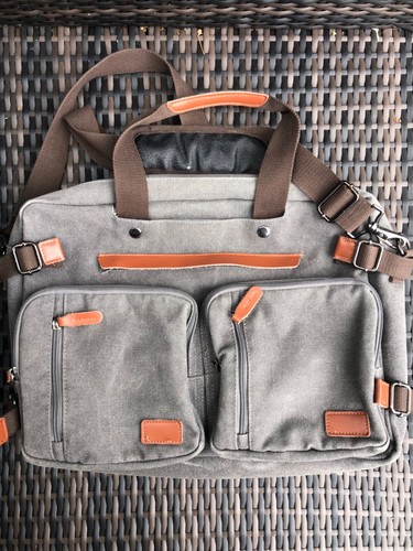 Used grey laptop bag - used,