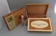 EMPTY WOODEN CARD METAL CIGAR