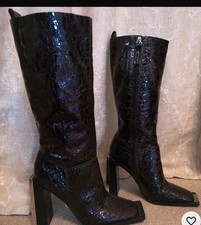 Topshop Crocodile Effect Boots