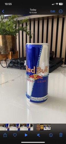 Bedazzled red bull can - bull,