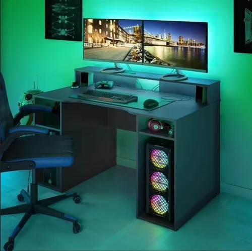 Gaming desk with - gaming, hutch