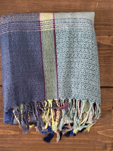 Vintage woven check scarf wrap