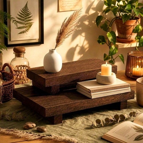 2pc wooden riser farmhouse - 2pc,