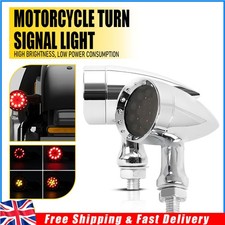 2x Motorcycle Motorbike Turn Signal Indicator Lamp Amber Mini LED Light Chrome