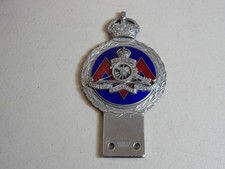 Vintage Enamel J R Gaunt London Royal Artillery Regiment Car Badge Auto Emblem
