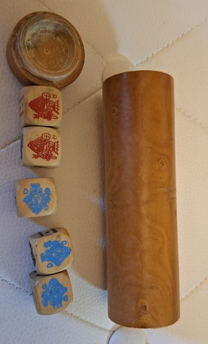Vintage set wooden poker - wooden,