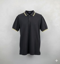 Fred Perry Polo Shirt Extra Large Black Twin Tipped Slim Fit Terrace Mod60 M3600