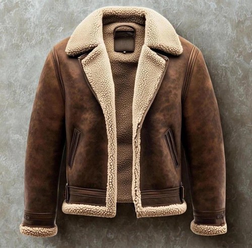 Men brown shearling leather - men's,
