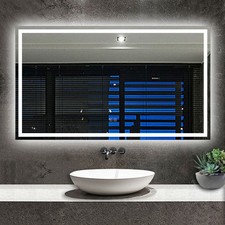 Bluetooth Bathroom Mirror With Led Lights 3 Colour Socket Demister Large Size