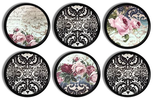 Floral damask cabinet knobs - floral,