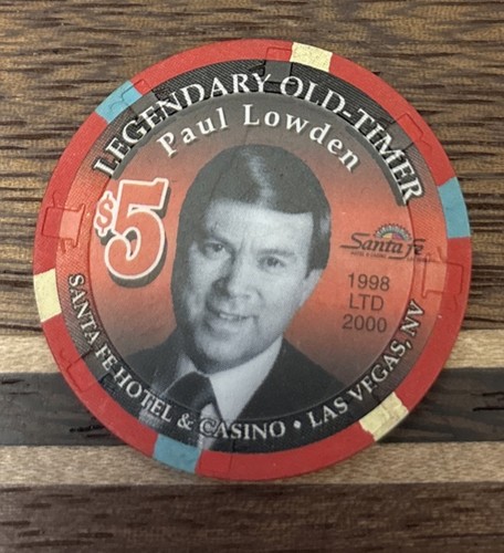 Santa casino poker chip - fe, $5