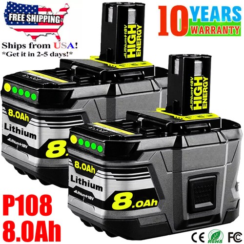 2pack for ryobi 18v 0ah - 8.0ah, p108