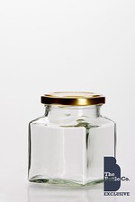 72 x 200gm APPROX 12oz SQUARE JAM JAR CHUTNEY PRESERVE C/W CHOICE OF LID COLOUR