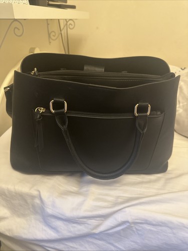 Black leather tote bag primark - black,
