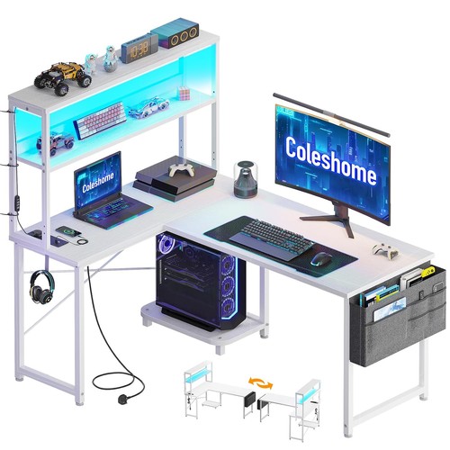 Coleshome shaped gaming desk - coleshome, l