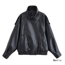 Zara Faux Black Leather Bomber Jacket Viral Trending Size XS S M L