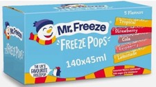 Mr Freeze Ice Pops 140 x 45ml Assorted Flavours Cola Rasp Tropical FreezePop