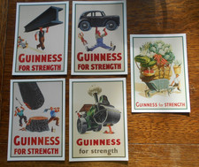5 GUINNESS POSTCARDS -