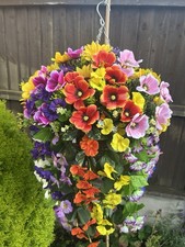Colourful Large Garden Hanging Basket Flowers Artificial Trailing Plants Outdoor