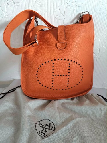 Hermès evelyne orange leather - hermès,