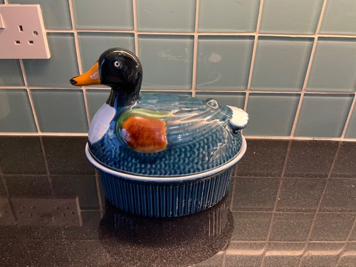 Ceramic large mallard duck egg - ceramic,