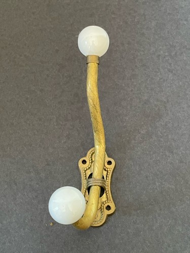 Twisted brass porcelain - brass, knob
