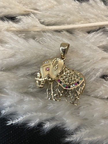 585 gold pendant - , elephant