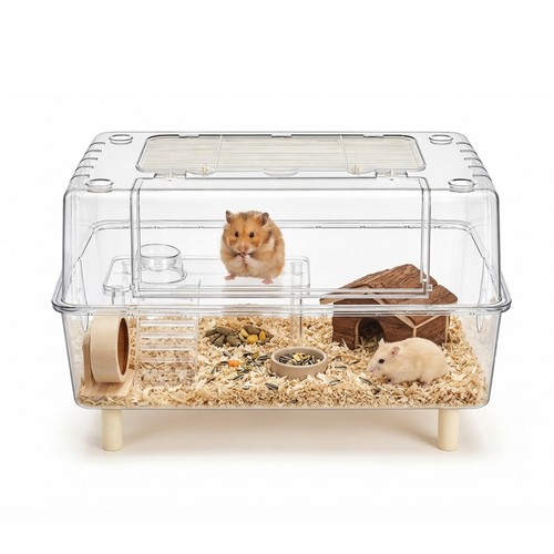 Transparent hamster cage - transparent,
