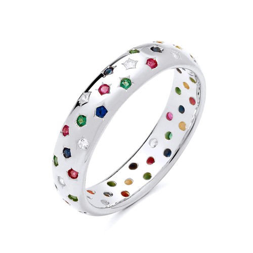 Sterling silver 925 emerald - silver,