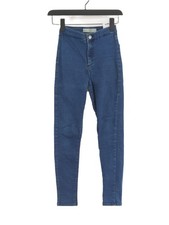 Topshop Women's Jeans W 26 in Blue Cotton with Elastane, Polyester Skinny