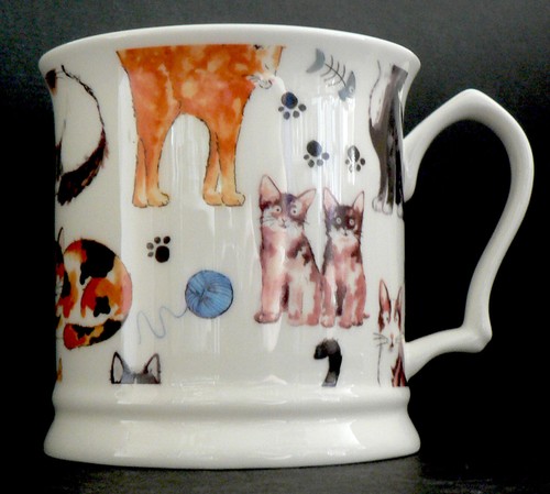 Cats colourful fine - bone, china