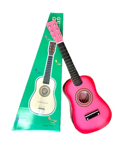 Pink wooden guitar - guitar,
