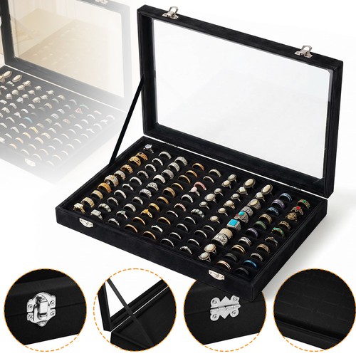 Black ring organiser box - black,