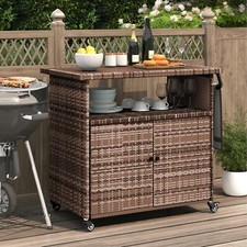 Outdoor Bar Cart Rolling