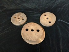 2 wooden hat block collars and