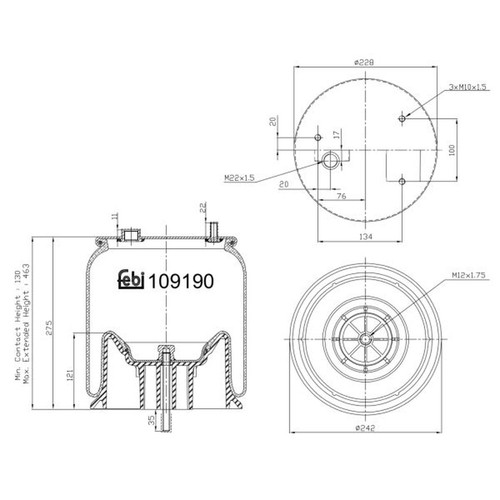 Air suspension bellows - suspension,