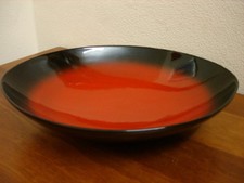 ROCHA JOHN ROCHA LARGE CERAMIC RED FLAMBE & BLACK CENTREPIECE / DISPLAY / FRUIT