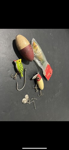 Vintage plastic and wood lure - wood,