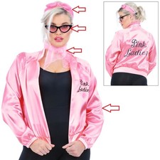 Ladies Licensed Grease Pink Lady Fancy Dress Jacket Set Ladies Kit by Smiffys