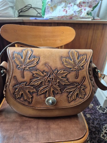 Vintage leather maple saddle - leather,