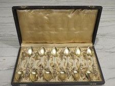 German Gilt 800 Silver  12 Demitasse Spoons Set no monograms