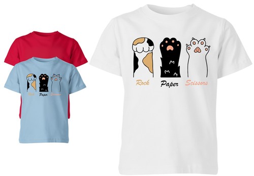 Rock paper scissors cat - scissors, unisex