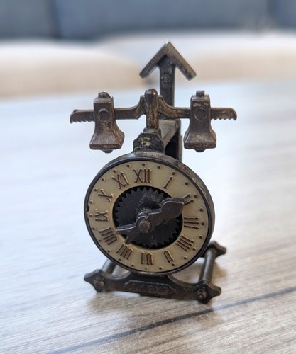 Miniature metal clock figurine - miniature,